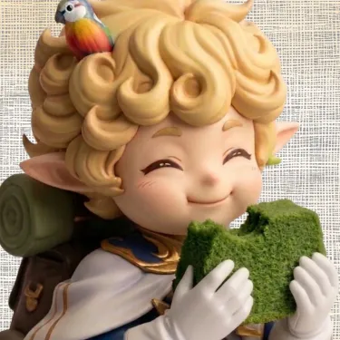 シフォンケーキをほおばるリトス君のフィギュア